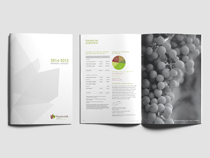Graphic Design - Vinehealth Australia Annual Report